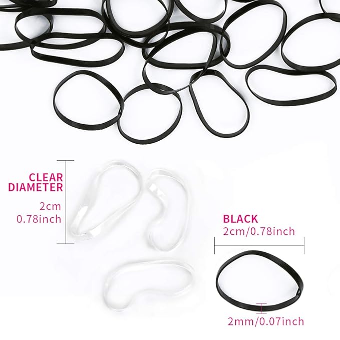 YGDZ 4000pcs Hair Rubber Bands, Clear Black Elastic Hair Ties Toddlers Girls Baby Hair Elastics Mini Small Braids Rubber Bands(Black+Clear)