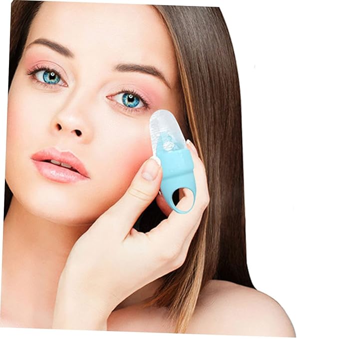 VICASKY 2pcs Silicone Facial Ice Mold for Eye and Face Massage Portable Cooling Roller for Dark Circles Relief and Puffiness Reduction Reusable Beauty Tool