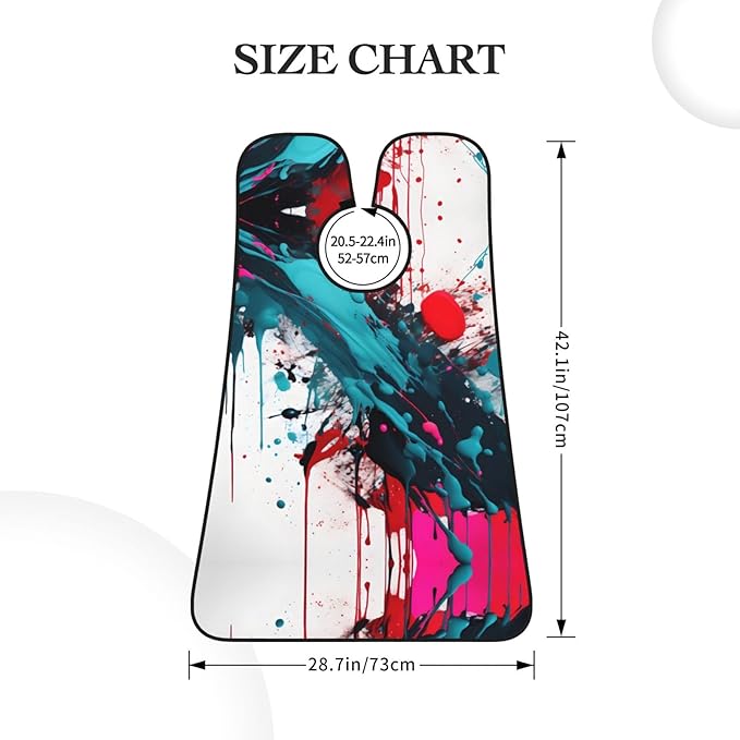 Abstract Paint Splashes Print Beard Bib Shaving Apron, Beard Hair Trimming Cape Gift For Dad