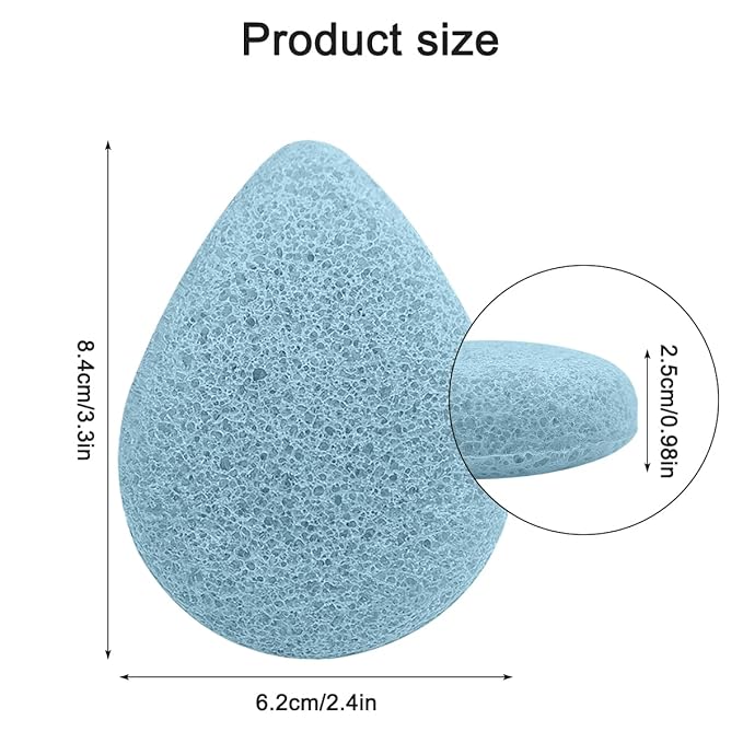 Light Blue Facial Cleansing Sponge 4-Pack with Box | SourceTon Soft Plant-Based Face Scrubber Exfoliator | Gentle Facial Sponge for Deep Pore Cleansing & Daily Exfoliating Pads for All Skin Types