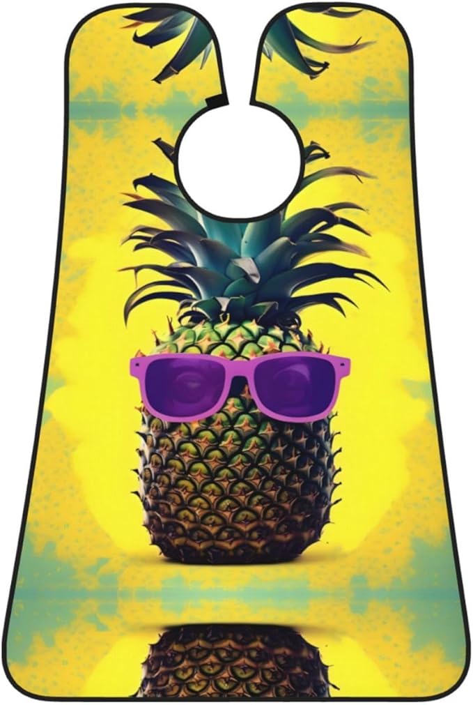 Psych Pineapple Quote Print Beard Bib Apron For Men, Beard Hair Catcher For Men Shaving Trimming,Beard Cape Cloth