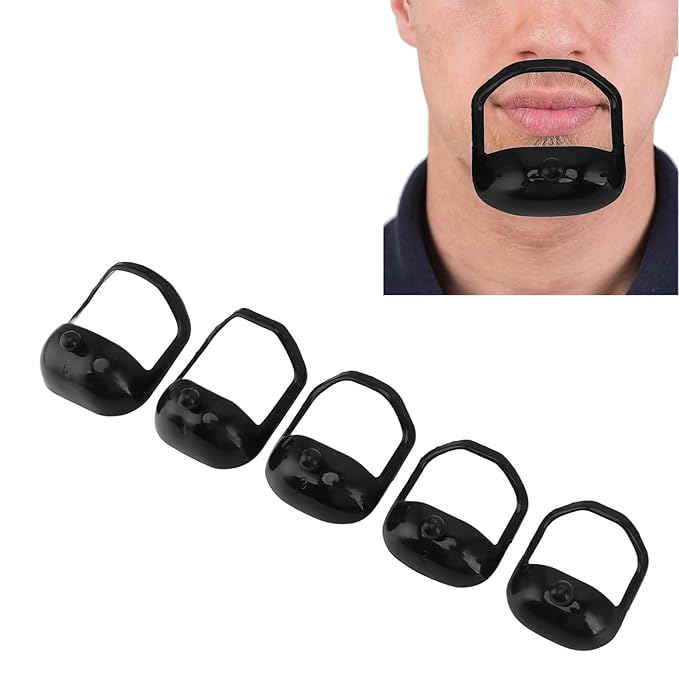15pcs Beard Shaping Styling Guide Shaper, Beard Shaving Template Kit, 5 Size Precise Trimming Tool with Plastic Material, for Men's Facial Hair Grooming and Styling Needs