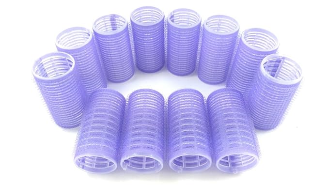 Kamay's Hair Rollers Curlers Rollers With 12 Duckbill Sectioning Clips 1 Comb Used for Hair Styling Self Grip Rollers(12PCS 30mm/1.2")