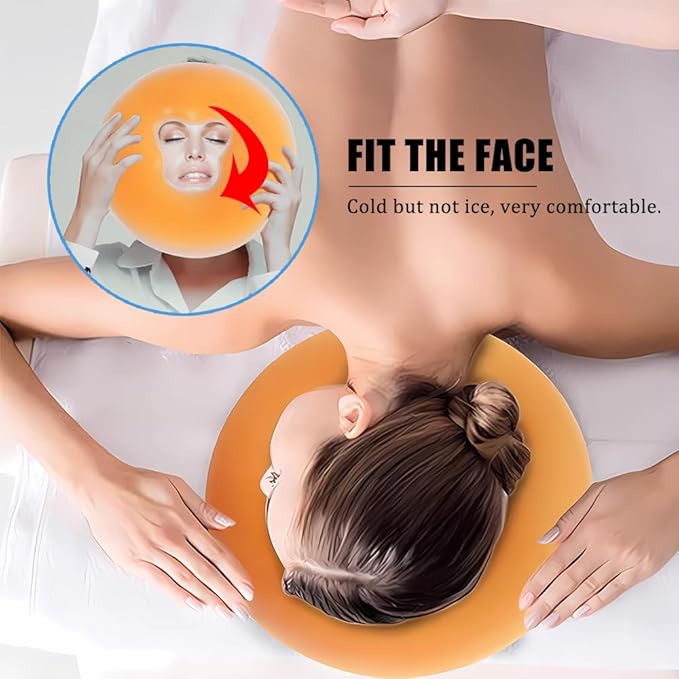 Silicone Face Massage Pillow,SPA Beauty Face Relax Headrest,Salon Skin Care Soft Overlay Travel Head Support,Yellow