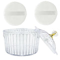 3 Pcs Body Face Plastic Powder Puff and Container Dish 3.15 inche Fluffy Soft Large Powder Puff for Women(Roman jar Shape)
