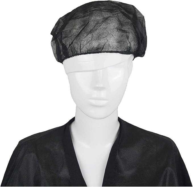 Cleaing Disposable Bouffant Caps, 24 Inches Hair Nets for Food Service Workers, Nurses, Salon Use