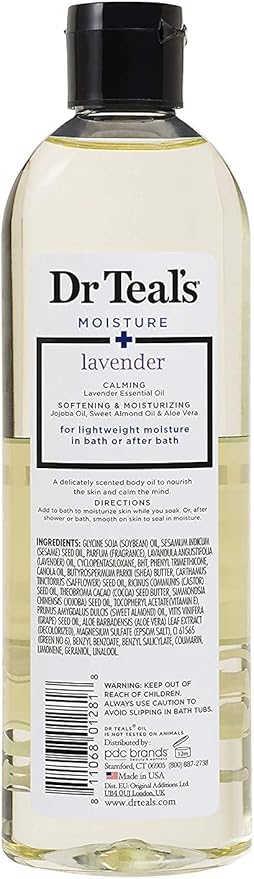 Dr. Teals Bath & Body Oil Variety Gift Set (2 Pack, 8.8oz Ea.) - Soothing Lavender & Rejuvenating Eucalyptus & Spearmint - Essential Oils Hydrate Skin & Alleviates Daily Stress