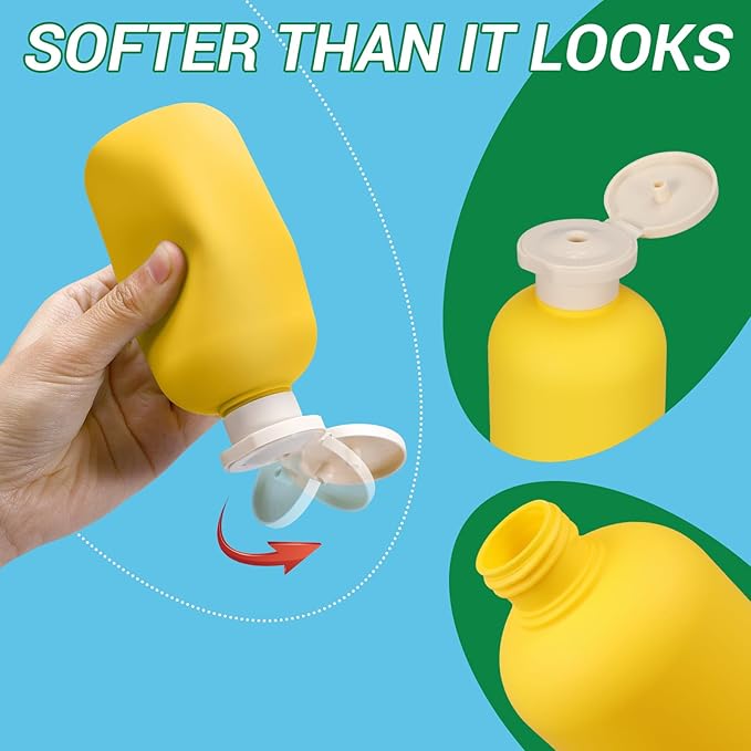 ASEVAT 6.7oz Refillable Plastic Travel Shampoo Bottles, Empty Travel Shampoo and Conditioner Bottles Reusable, Leak Proof Travel Size Shampoo Bottle, Hand Soap Dispenser for Vacation, Gym, Home