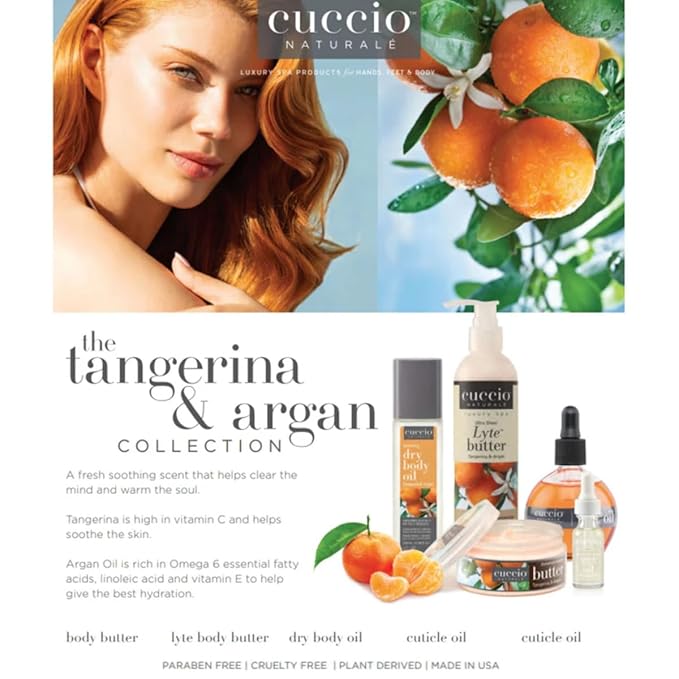 Cuccio Naturale Tangerina & Argan Cuticle Oil Roll-On 0.33 oz – Moisturizing Cuticle Treatment with Argan Oil and Vitamin E, Refillable Rollerball for Dry Cuticles & Nails