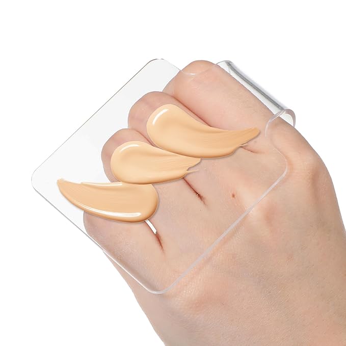 Hand Makeup Mixing Palette, Acrylic Foundation Mixing Tray, Clear Handheld Nail Art Manicure Palette Eyeshadow Cosmetic Tray for Makeup Blending