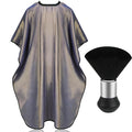 FEBSNOW Professional Hair Cutting Cape with Neck Duster Brush, Salon Barber Cape, Hair Cutting Accessories (Gray)