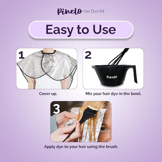 17-in-1 Hair Dye Kit - Pouch with Complete Hair Coloring Kit, Color Mixing Bowl, Brushes, Clips, Disposable Gloves, Mixing Whisk - DIY Highlights, Professional, Hairdressing Supplies