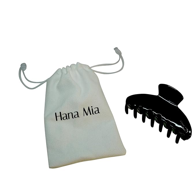 Luxury Black Claw Clip for Women | Our Acetate Black Hair Clip Feels Light, Looks Smooth and is Easy to Wear | Use for easy Half Ups with No Snagging and a Secure Grip in a Large Four Inch Size