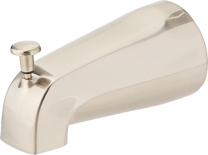EZ-FLO 5 Inch Zinc Bath Tub Diverter Spout, 1/2 Inch IPS Pipe, Brushed Nickel, 15080