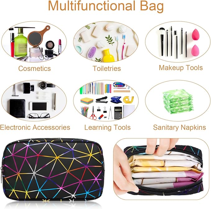 Period Bag for Teen Girls, Leather Sanitary Napkin Storage Bag, Portable Menstrual Pad Bag Period Pads Pouch, Small Make Up Bags