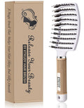 KTKUDY Detangling Hair Brush - Boar Bristle & Tangle-Free Design for Kids, Women, and Men - Perfect for Wet and Dry Hair - Smooth, Magical Pain-Free Styling (White)