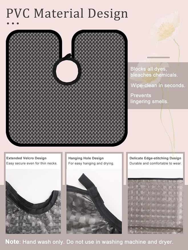 Hair Dye Kit with Hair Dye Cape and Metal Hair Clips, Reusable Waterproof Cape for Hair Coloring, Bleaching, Styling, Shampoo and Makeup, Essential Hair Coloring Device for Women and Hairstylist