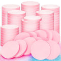 MotBach 200 PCS Round Makeup Sponge, Cosmetic Sponge Round Foam Pad Eye Facial Powder Puff, Pink Beauty Makeup Foundation Powder Blender for Women Lady All Skin Types Wet and Dry Dual Use