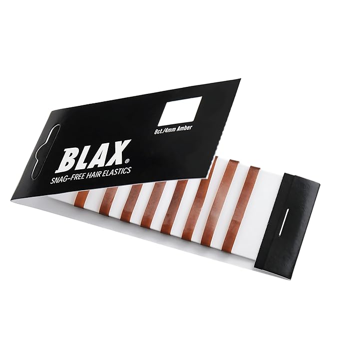 Blax Brown Hair Elastics - Snag-Free Seamless Hair Ties, No-Damage Hair Rubber Bands, 4mm, 8 Count