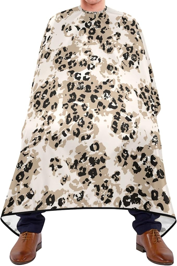 ALAZA Abstrac Leopard Spot Barber Cape for Men Women, Waterproof Haircut Apron Beard Shaving Bib Hair Cutting Cloth 55 x 65 Inch