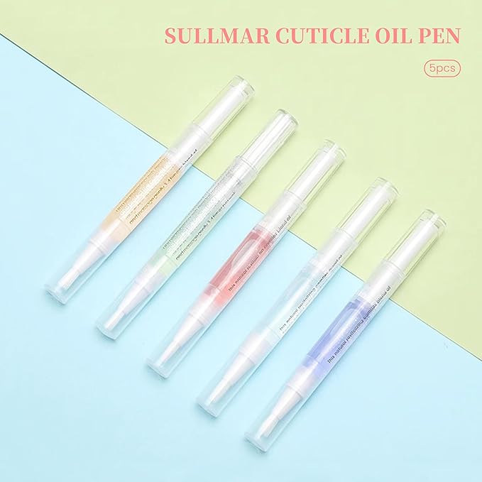 5pcs Cuticle Oil Pens Nail Nutrition Pen for Nail Strengthening & Nails Cuticle Care Nourishment DIY & Salon
