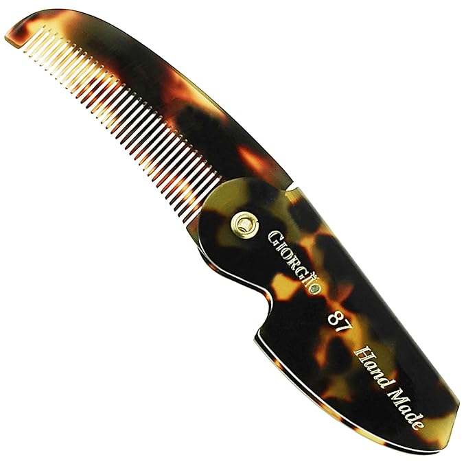 Giorgio G87 Fine Tooth Comb works as a Mustache and Beard Comb for Men - Add to any comb set, Handmade, Saw-cut, Hand Polished Pocket Styling Combs for Everyday Grooming and Hair Care Tokyo (4.5")