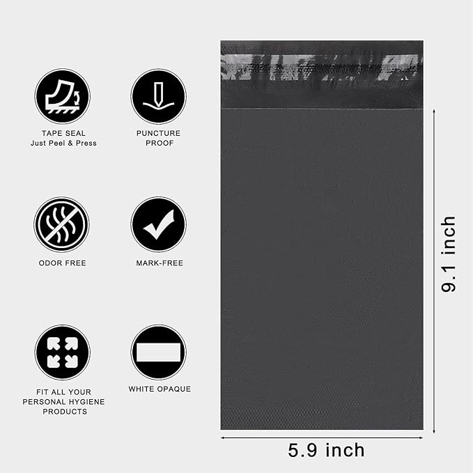 Sanitary Napkin Disposal Bags, Feminine Personal Disposal Bags, 200pcs Gray Opaque Bags and 2pcs Dark Blue Sanitary Napkin Storage Bags for Sanitary Disposal, Tampons, Pads, and Liners