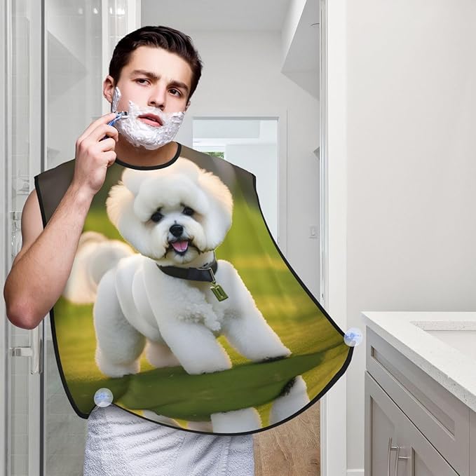 Three Dachshunds Print Beard Bib Shaving Apron, Beard Hair Trimming Cape Gift For Dad