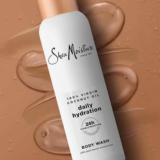 SheaMoisture Virgin Coconut Oil Body Wash Nourish and Replenish Skin Daily Hydrating body wash for 24H Visible Moisture for Healthy, Glowing Skin 18 oz