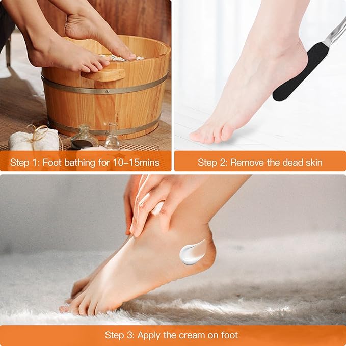Biutee Foot File for Dead Skin Pedicure Foot Files Callus Remover Professional Sandpaper Pedicure Tools Reusable Stainless Steel Double Sided Foot Rasp Foot Scrubber Pedicure with 12 Replaceable Pads