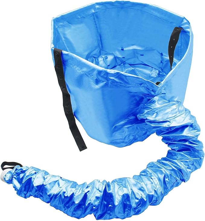 Hair Dryer Bonnet Attachment for Hair Styling and Drying at Home, Soft Adjustable - Blue
