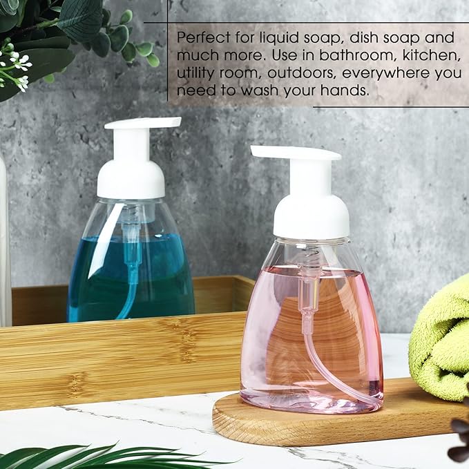 Eboot 24 Pcs 8 oz Foaming Soap Dispenser Foaming Pump Bottle Travel Hand Soap Pump Foam Dispenser Bottle Plastic Press Bottles Empty Refillable Plastic Container for Liquid Shampoo