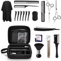 14PCS Hair Cutting Kit with Barber Bag, Haircut Scissors, Barber Cape with Adjustable Neck Size&Neck Duster Brush, Profesional Barber Accessories for Barber/Salon/Home