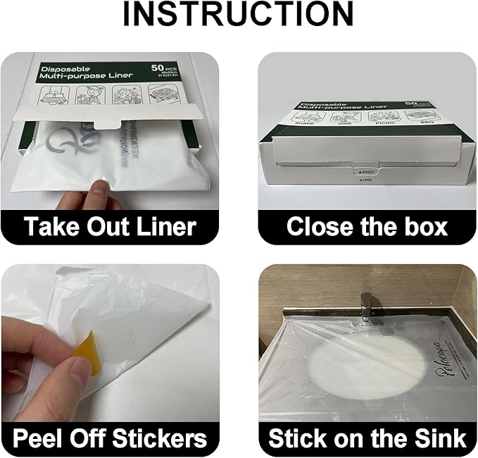 Disposable Hair Beard Catchers, Disposable Sink Liners for Trimming, 20 Pcs Large Sink Covers for Beard Grooming