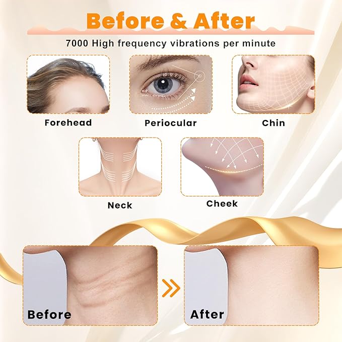 Portable Neck and Face Massager, Multifunctional Facial Massage Tool, 7 Color Led Face Neck Massager for Skin Care Routine at Home, Easy to Use