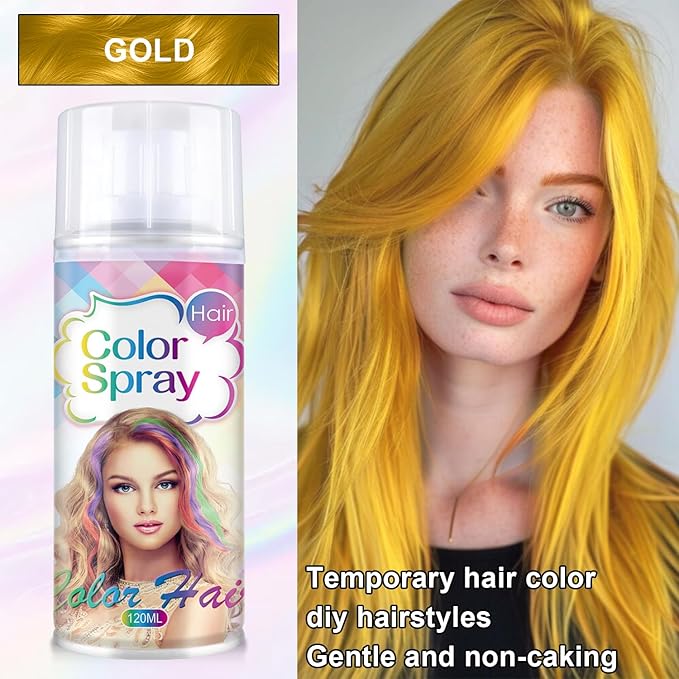 Temporary Hair Color Spray, Blonde One-Time Use Hair Color Dye for Women and Kids, Disposable Natural Hair Dye-On 1-Day Washable for Cosplay Party DIY,Christmas Party, Halloween (Blonde)