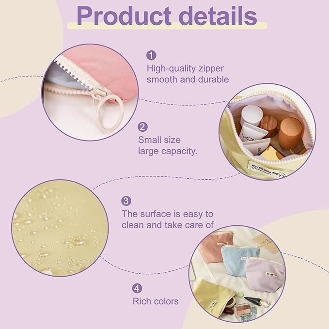 4 Pcs Period Bags for Teen Girls, Cute Sanitary Napkin Storage Bag, Discreet Menstrual Pouch, Mini Makeup Bag, Travel Toiletry Bags