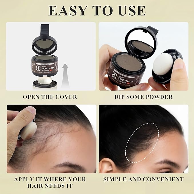 Root Touch Up Powder for Women - SOVONCARE Wet Hairline Powder to Cover Gray Hair, Thinning Hair & Bald Spots, Waterproof Hair Color Cover Up（Blonde 0.14 Oz）
