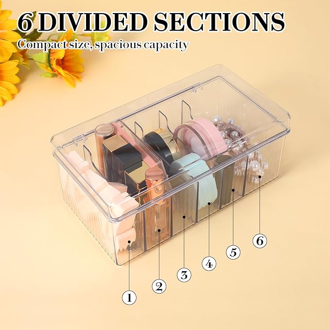 Lash Extension Organizer & Storage, Acrylic Lash Extension Organizer, Large Capacity Eyelash Extension Supplies Storage Container Box with Lid, Neatly Store and Organize Your Lash Supplies (Clear)