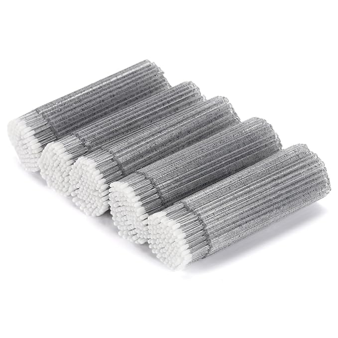 Tbestmax 500 Pcs Micro Applicator Brush, Micro Swabs, Disposable Eye Lashes Mascara Wands for Eyelash Extension - Crystal Black
