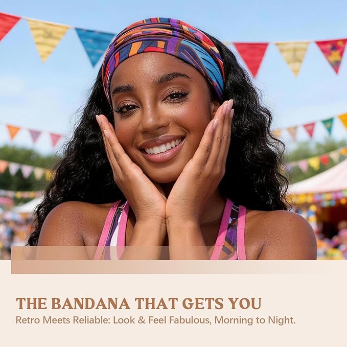 Wide Headbands for Women Knotted No Slip Head Bands Soft Turban Headband Hair Accessories Boho African Solid Color Head Wraps for Women Yoga Workout Pack of 6