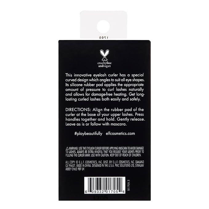 e.l.f. Eyelash Curler, Instantly Creates Long-Lasting Curled Lashes, Special Curved Design for All Eye Shapes, Vegan & Cruelty-Free