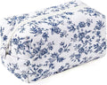 Floral Makeup Bag,Floral Quilted Make Up Bag,Large Cosmetic Bag,Fashionable Travel Makeup Pouch, Cute Portable Storage Bag,Puffy Coquette Makeup Bag, Attractive Quilted Pouch