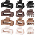 12 Pcs Hair Clips for Women 3 Styles Small Medium Large Claw Clips for Thin Thick Hair, Strong Hold Non-Slip Matte Hair Accessories