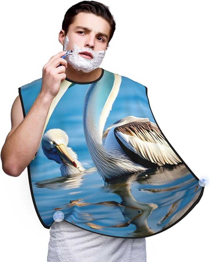 Purple Music Notes Print Beard Bib Shaving Apron, Beard Hair Trimming Cape – For Dad