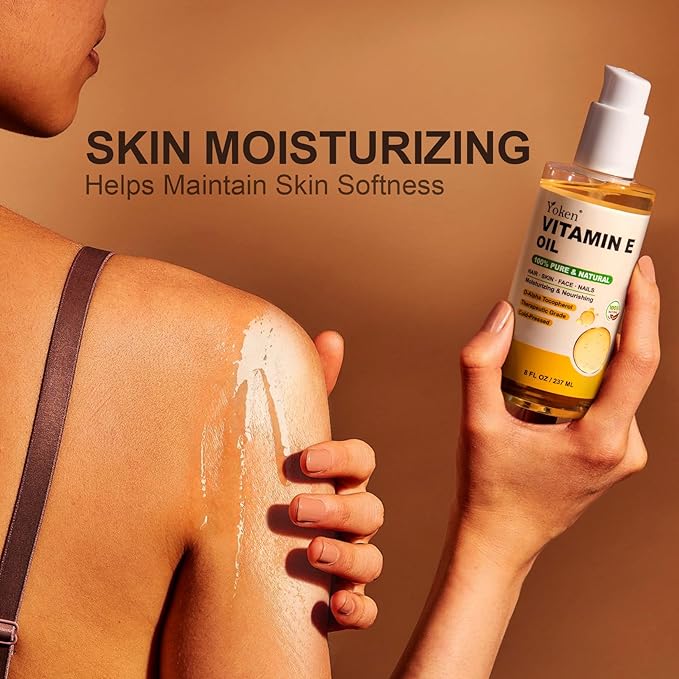 Vitamin E Oil 8 Oz Vitamin E oil for Skin Vitamine oils for Face Perfect Bath and Body Oil Cold Pressed Hexane Free Non-GMO Gluten Free Formula