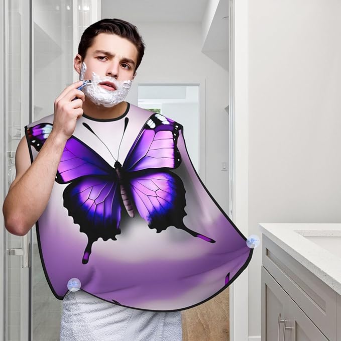 Pinks Cotton Candy Print Beard Bib Shaving Apron, Beard Hair Trimming Cape Gift For Dad