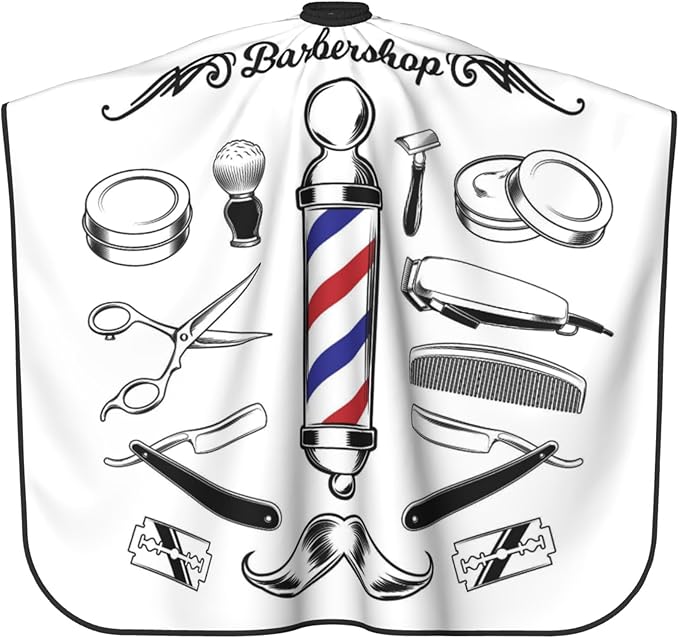 Adult Barber Cape, Professional Salon Haircut Capes, Haircut Kit Hairdressing Apron for Home Salon Barbershop