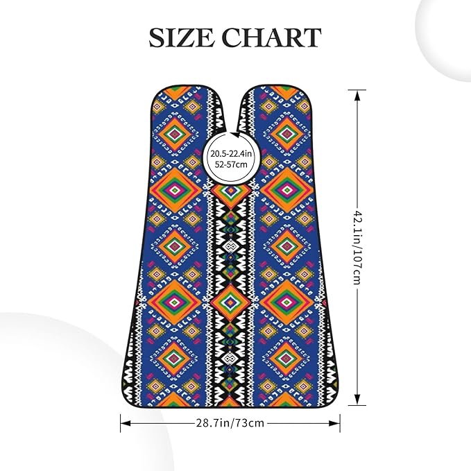 Strong Suction Cup Beard Grooming Bib, Non-Stick Hair Catcher, Waterproof, for Shaving, Geometric Tribal Native American Indian Ethnic Aztec Navajo
