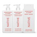 Native Shampoo & Conditioner, Body Wash - Honey Crisp & Cider - Naturally Derived Ingredients, Sulfate-Free, Paraben-Free, Strengthening Hair Care | Fall Seasonal Bundle (51 fl oz Total) - 3 Pk